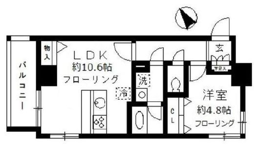 ベルドミール目黒 602 間取り図