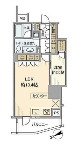 リビオ目黒リバーサウス 7階 間取り図