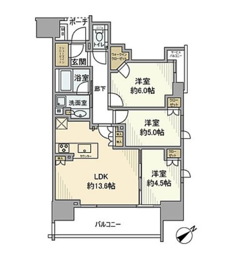 シティハウス文京千石駅前 15階 間取り図