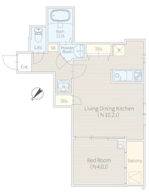 NONA PLACE渋谷富ヶ谷Annex (ノナプレイス渋谷富ヶ谷アネックス) 402 間取り図