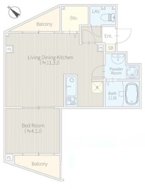 NONA PLACE渋谷富ヶ谷Annex (ノナプレイス渋谷富ヶ谷アネックス) 401 間取り図
