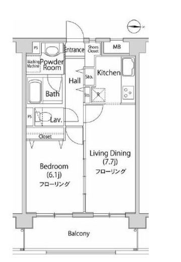グレイスコート池尻大橋 6階 間取り図