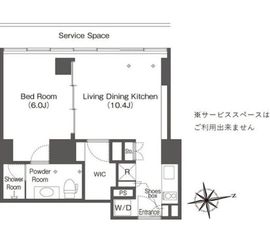 ウエリスアーバン品川タワー 1308 間取り図