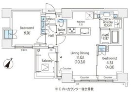 オークプレイス目黒行人坂 3階 間取り図