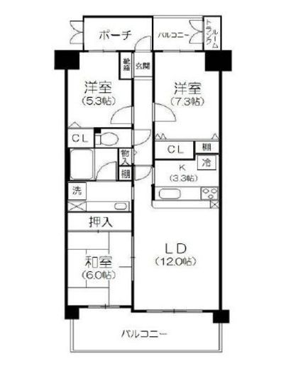 Be CITYベイウィング 3階 間取り図