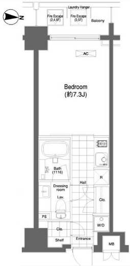 プライムアーバン目黒大橋ヒルズ 303 間取り図