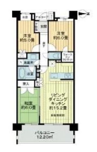 ライオンズ中野南台グリーンゲート 5階 間取り図