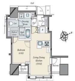 プラウド新虎通り 14階 間取り図