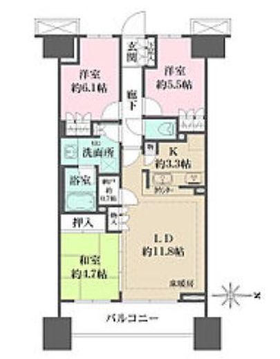 ザ・パークハウス青砥 4階 間取り図