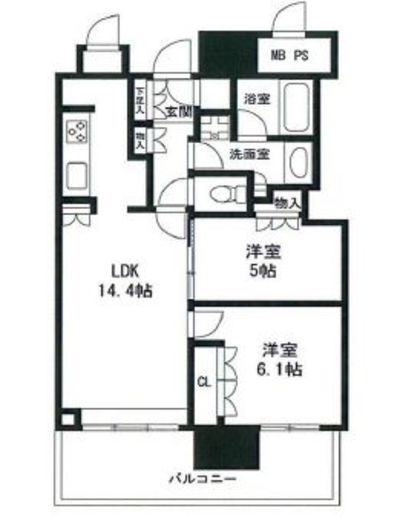 THE TOYOSU TOWER 13階 間取り図
