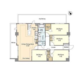 センチュリー尾山台グレイス 411 間取り図