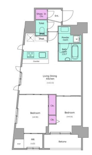 クレヴィアリグゼ西巣鴨 502 間取り図