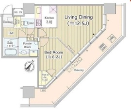 ユニゾンタワー 1709 間取り図