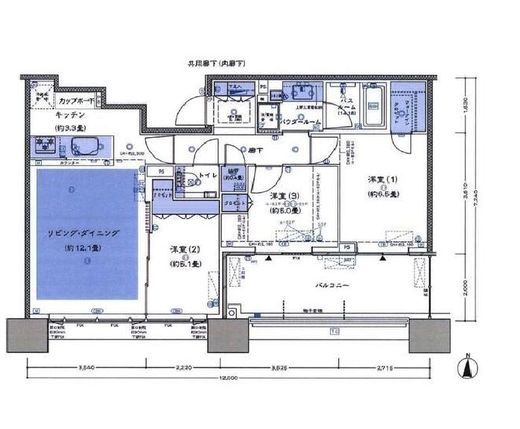 シティタワー武蔵小杉 20階 間取り図