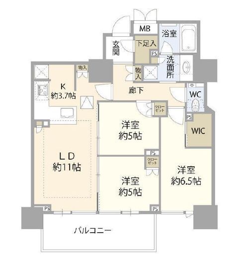 ベイサイドタワー晴海 6階 間取り図