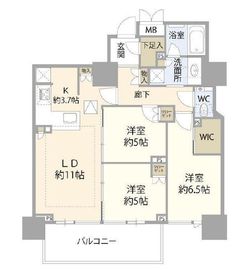 ベイサイドタワー晴海 6階 間取り図