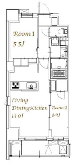 スプランディッド西日暮里 201 間取り図