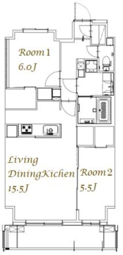 スプランディッド西日暮里 1102 間取り図