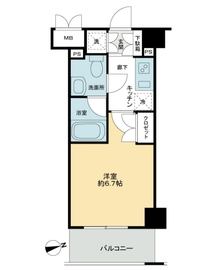 パークプリエ神楽坂 6階 間取り図