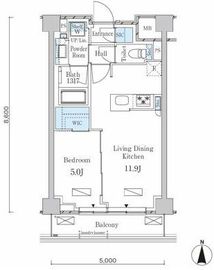 ラティエラ武蔵小杉 206 間取り図