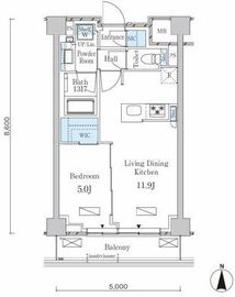 ラティエラ武蔵小杉 507 間取り図