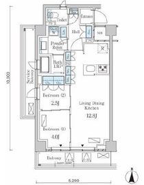 ラティエラ武蔵小杉 510 間取り図