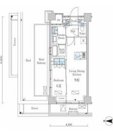 ラティエラ武蔵小杉 517 間取り図