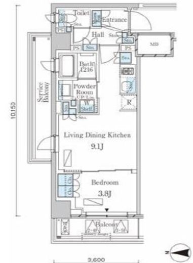 ラティエラ武蔵小杉 218 間取り図