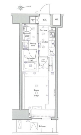 ステージグランデ芝大門 4階 間取り図