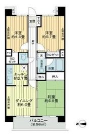 ライオンズプラザ錦糸町 3階 間取り図