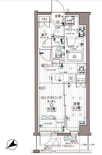 デュオステージ下落合 6階 間取り図