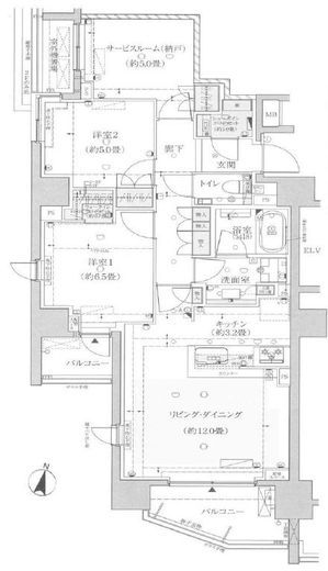 ザ・パークハウス池之端 5階 間取り図