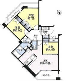 サンウッド新宿戸山フラッツ 2階 間取り図