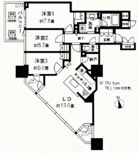 ベイサイドタワー晴海 7階 間取り図