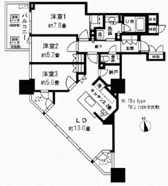 ベイサイドタワー晴海 7階 間取り図