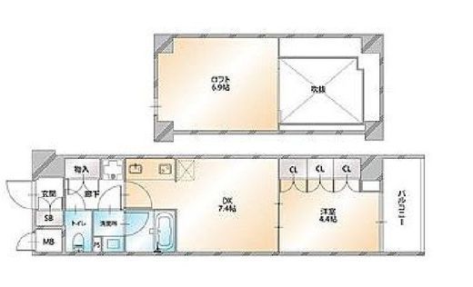 ハビテ外苑 502 間取り図