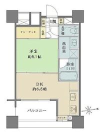 新宿山吹アインスタワー 6階 間取り図