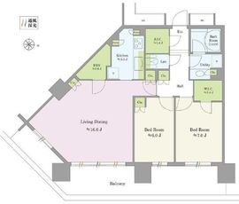 アーバンドックパークシティ豊洲タワー 22階 間取り図