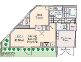 Reve Residence 白金台 (レーヴレジデンス白金台) 102 間取り図