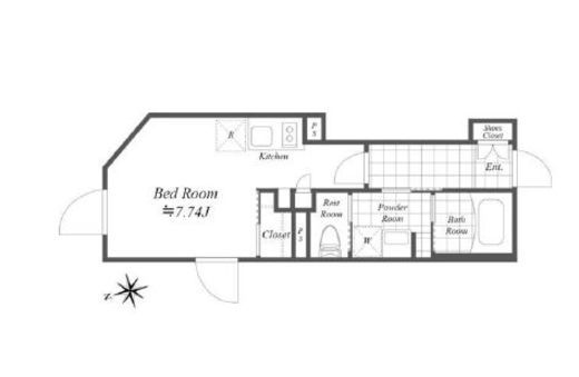 Reve Residence 白金台 (レーヴレジデンス白金台) 204 間取り図