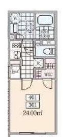 Reve Residence 白金台 (レーヴレジデンス白金台) 401 間取り図
