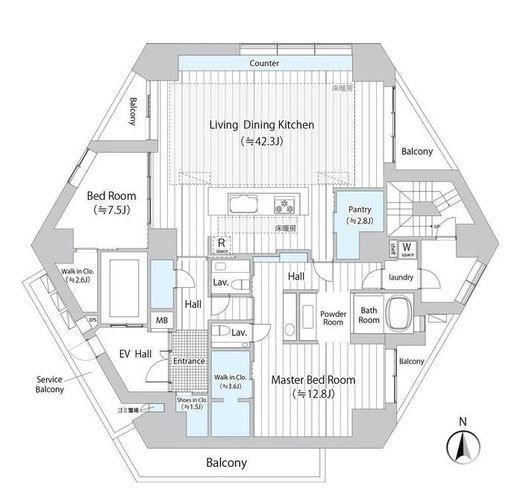 THE DOORS 広尾 (ザ・ドアーズ広尾) 200 間取り図