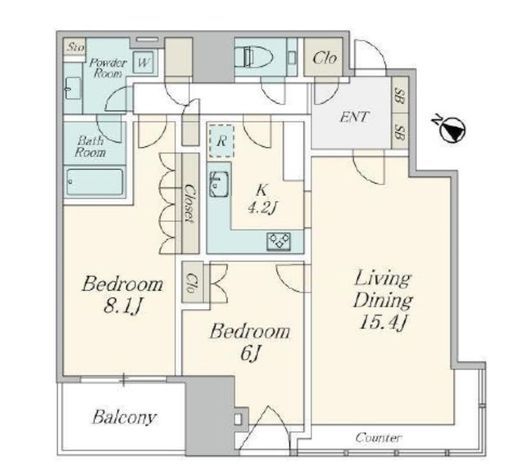 THE ROPPONGI TOKYO CLUB RESIDENCE 22階 間取り図