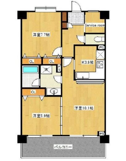 ロイヤルタワー春日 8階 間取り図