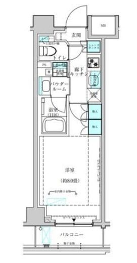 ヴィークブライト月島 403 間取り図