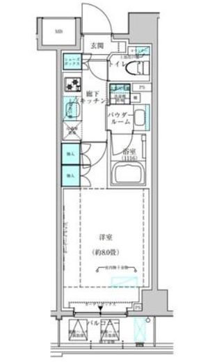 ヴィークブライト月島 504 間取り図