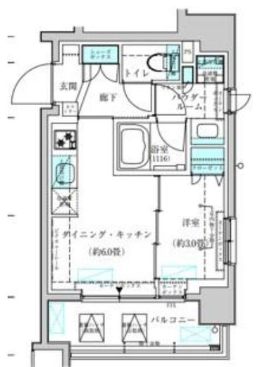 ヴィークブライト月島 705 間取り図