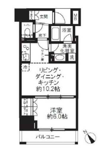 パークハウス西早稲田アーバンス 6階 間取り図