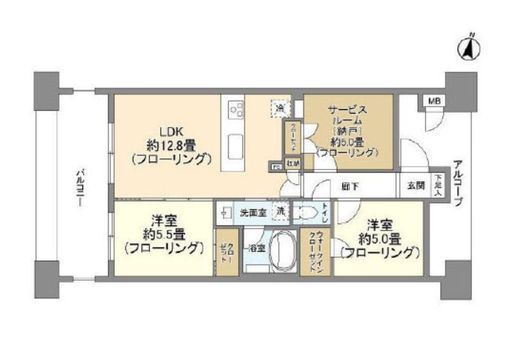 グランイーグル多摩川スカイフロント 9階 間取り図