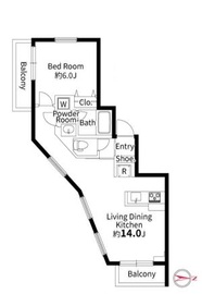 パルムクレスト武蔵小山 S206 間取り図
